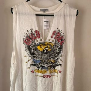 Charlotte Russe white vintage rock band tank top